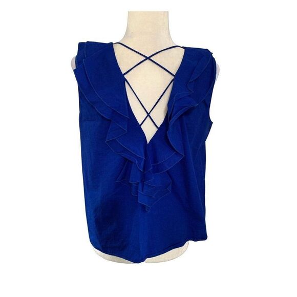 zara womens royal blue pearl tank top medium - Picture 2 of 6